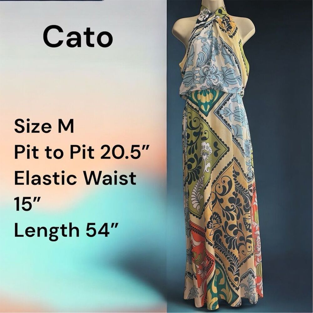 Cato Fashions Women's Sleeveless Keyhole Neck Maxi Dress Floral Fern Print - Picture 8 of 11